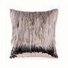 A decorative pillowcase featuring silver and gold sequins on a fur cushion cover.