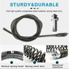 A coil of manganese spring steel wire with a drill adapter for cleaning pipes and drains.