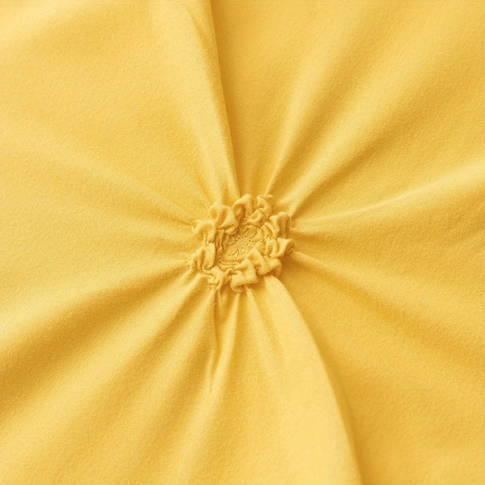 3D Buttoned Pleated Duvet Cover Set with Pillowcases