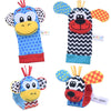 Baby Wrist Rattles and Animal Socks Set for Sensory Development