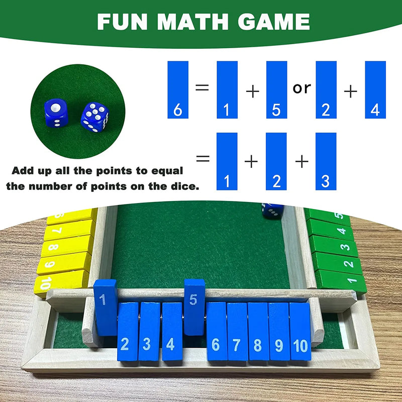Juego de Dados Clásico Shut The Box de Madera