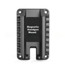 A black magnetic handgun mount with a quick-release lock for car and home use.