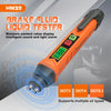 Orange brake fluid liquid tester with an LCD display and alert features for testing moisture content.