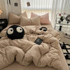 Solid Black Microfiber Duvet Cover Set with Pillowcases