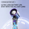 Portable LED Digital Handheld Fan with USB Rechargeable Battery
