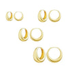 Chunky Gold-Plated Hoop Earrings Set