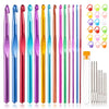 Colorful Aluminum Crochet Hook Set with Ergonomic Handles
