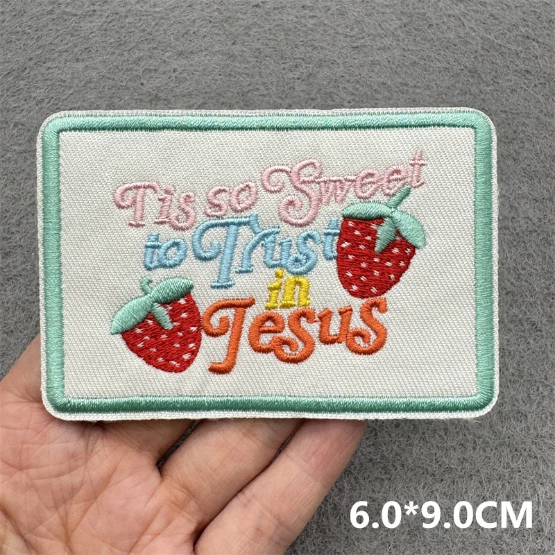 Pink Embroidered Iron-On Letter Patches for Clothing & Accessories