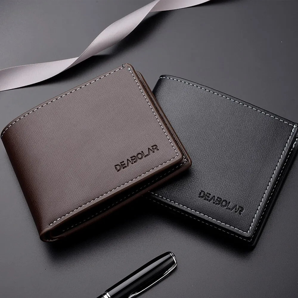 Slim PU Leather Folding Wallet with Card Holder