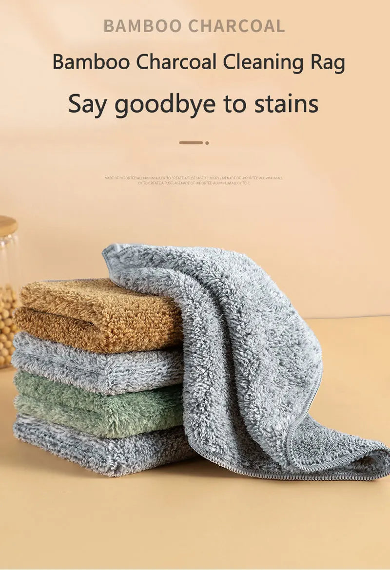 Microfiber Kitchen Towels with Bamboo Fiber - Absorbent Cleaning Cloths