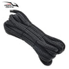 Black double braid nylon dock lines coiled and bundled
