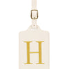 Personalized Embroidered Leather Luggage Tag with Letter Initial