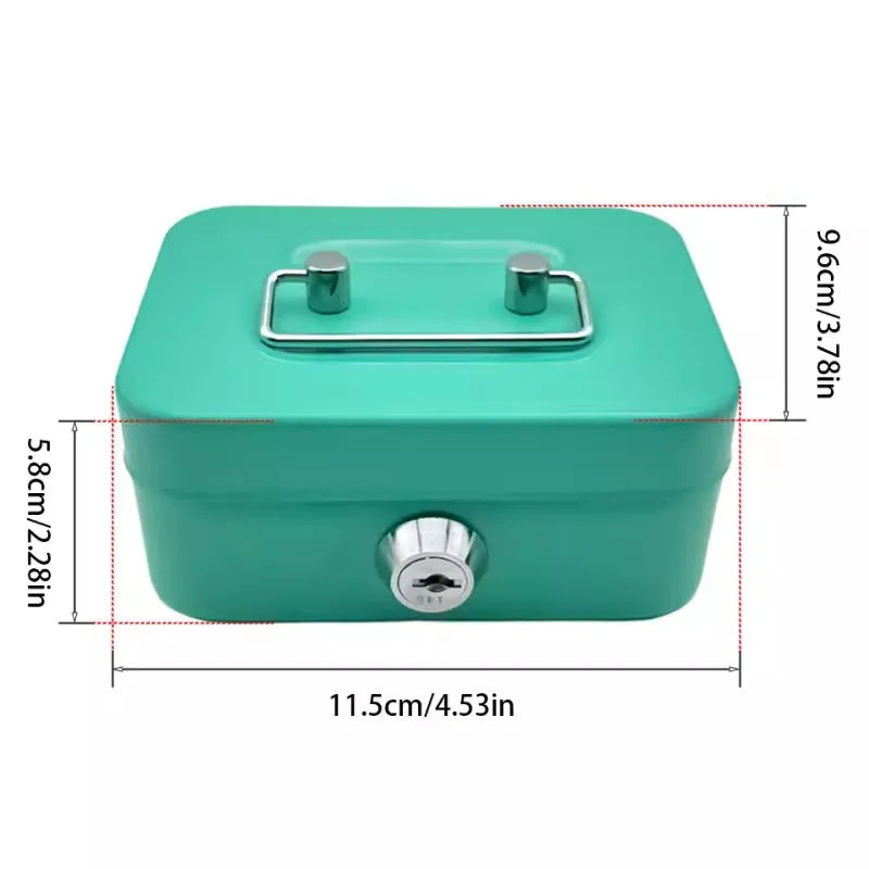 Compact Metal Key-Lock Money Box