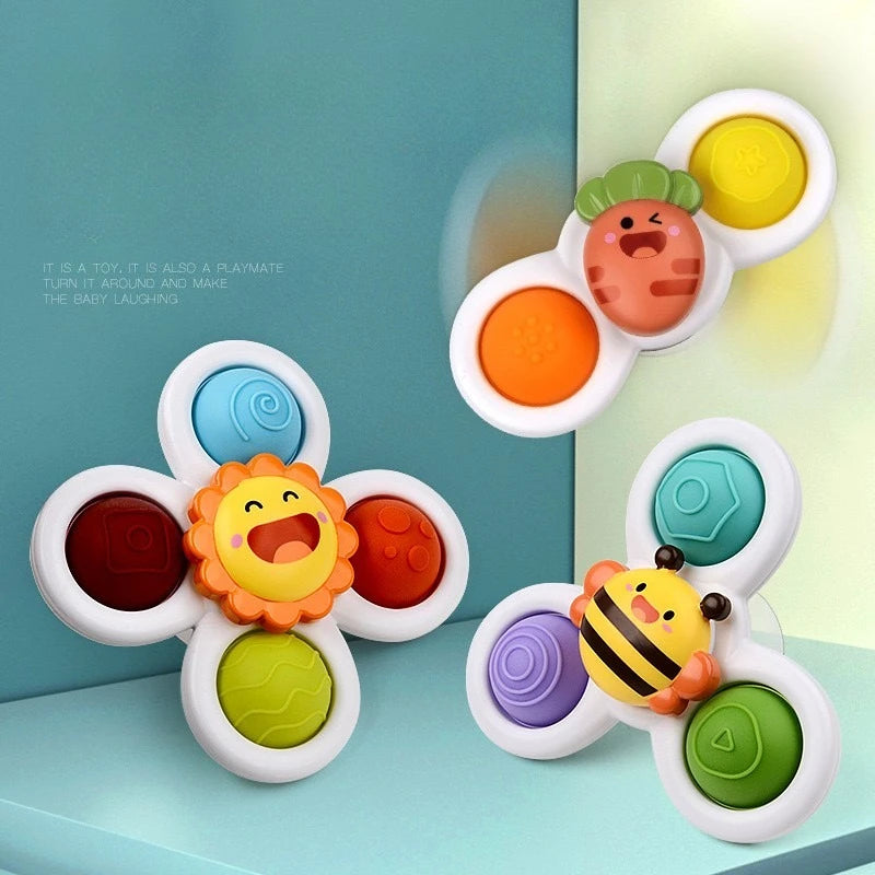 Suction Cup Spinning Bath Toys for Babies (Set of 3)