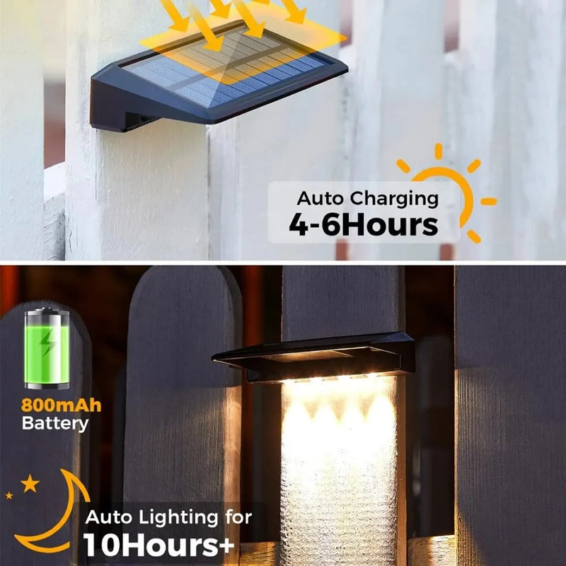 Solarbetriebene LED-Zaun- & Terrassenleuchten (2er-Pack)