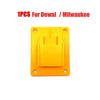 A single yellow wall-mount battery holder for 18V power tools.