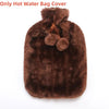 Plush Hot Water Bottle Cover with Soft Fleece Lining