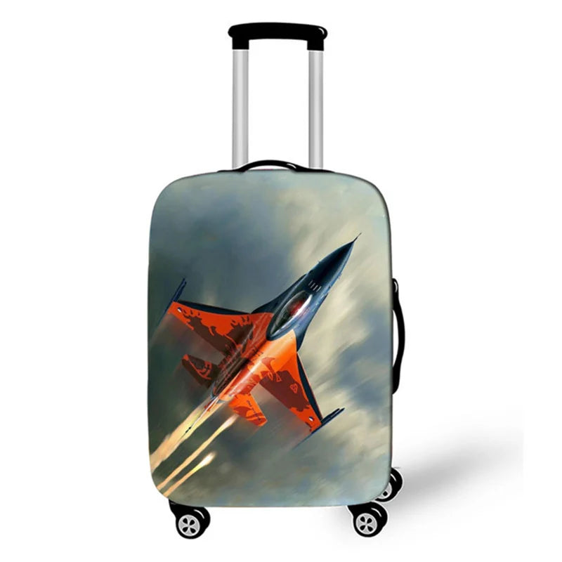 Elastic Aircraft Print Luggage Protector Cover