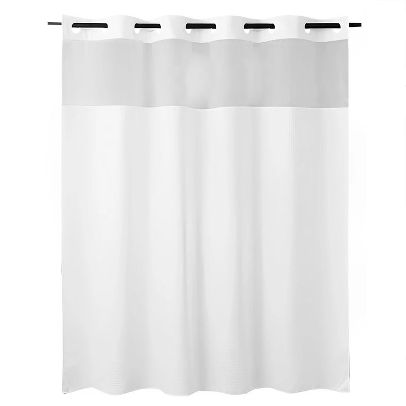 Double-Layer Waterproof Shower Curtain with Snap-In Liner