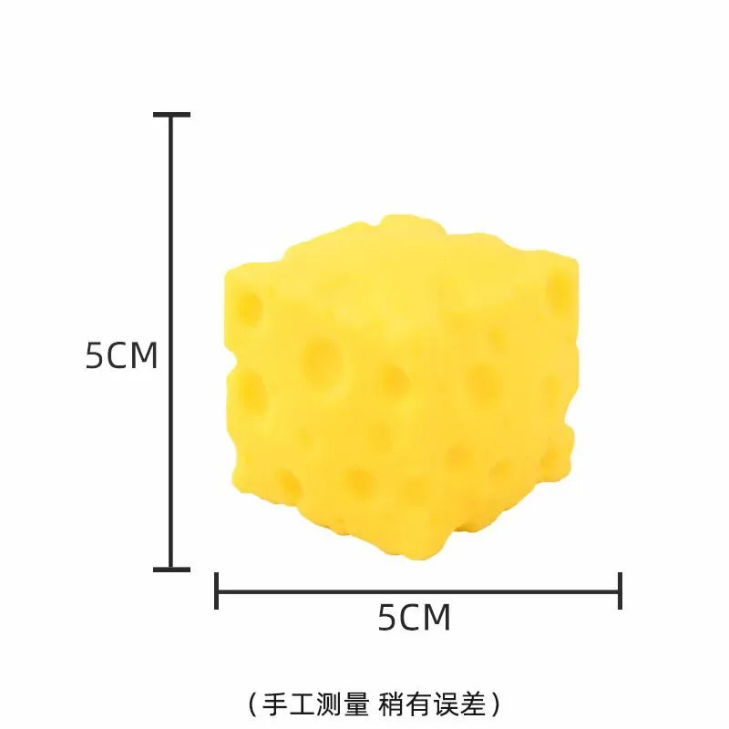 Squishy Cheese Stress Relief Toy - Soft Yellow Fidget Block