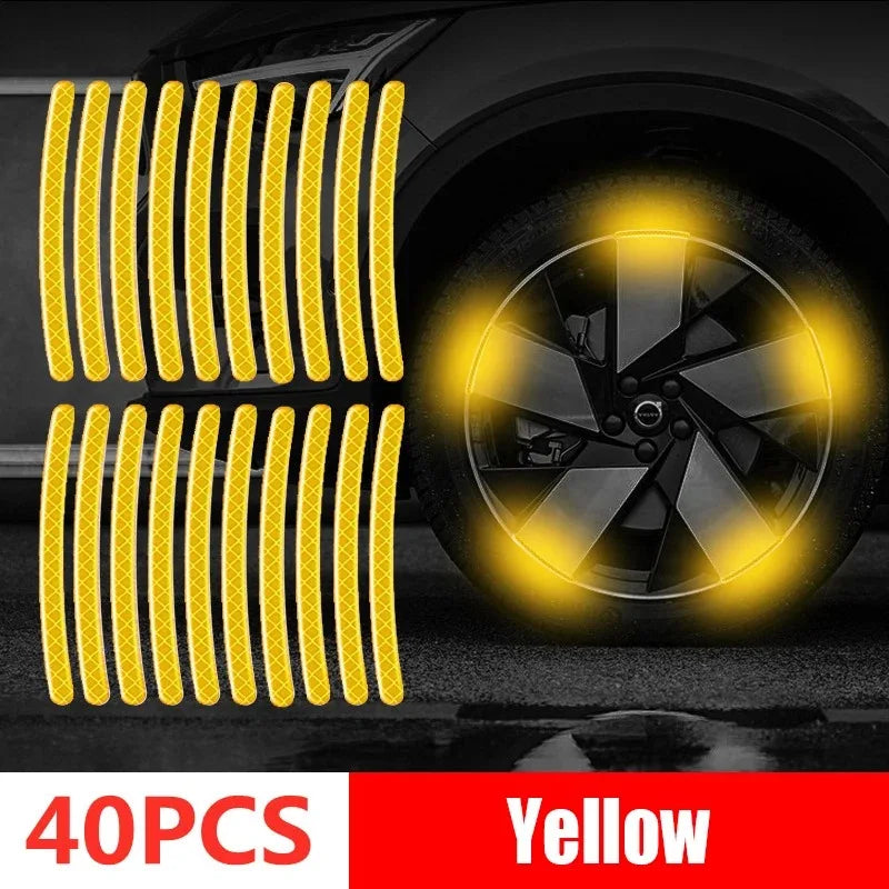 Multicolor Reflective Wheel Hub Stickers for Cars and Motorcycles