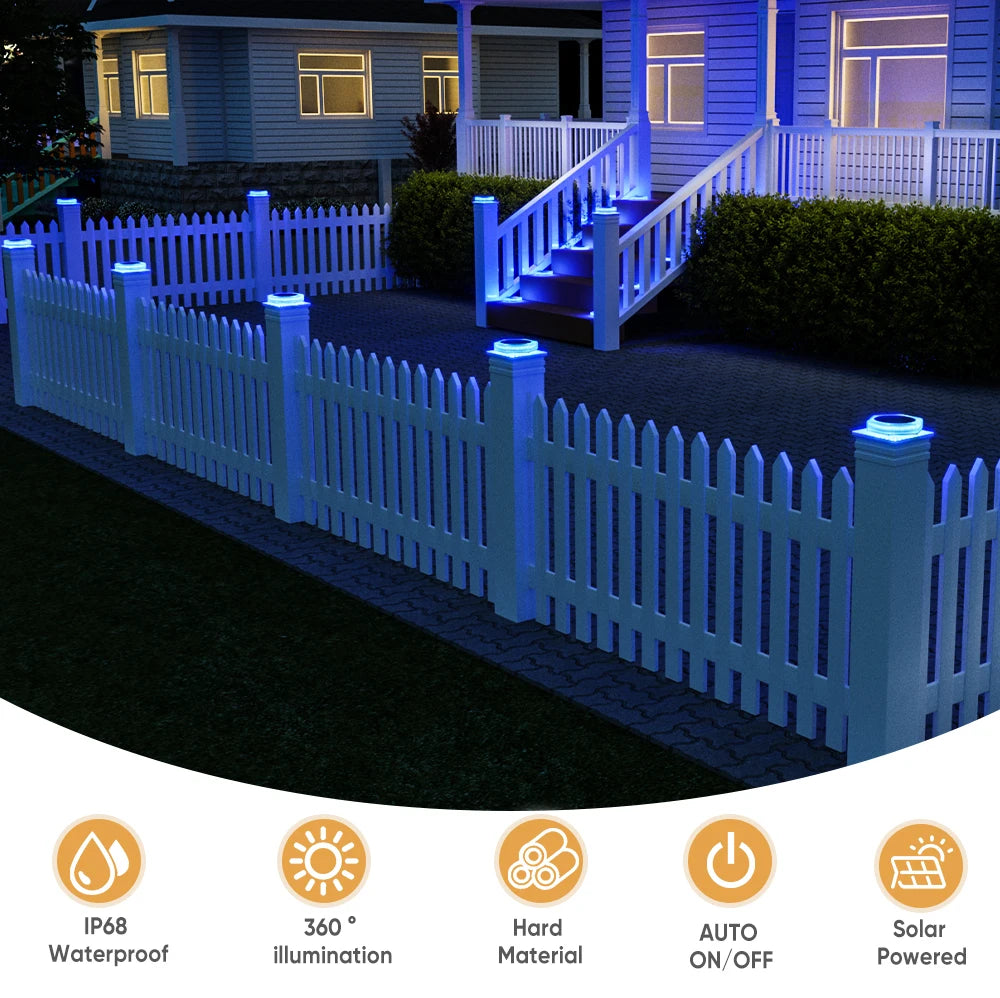 Solar Powered LED Step and Path Lights with Auto On/Off