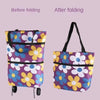 Folding Shopping Cart with Wheels - Oxford Fabric Trolley Bag