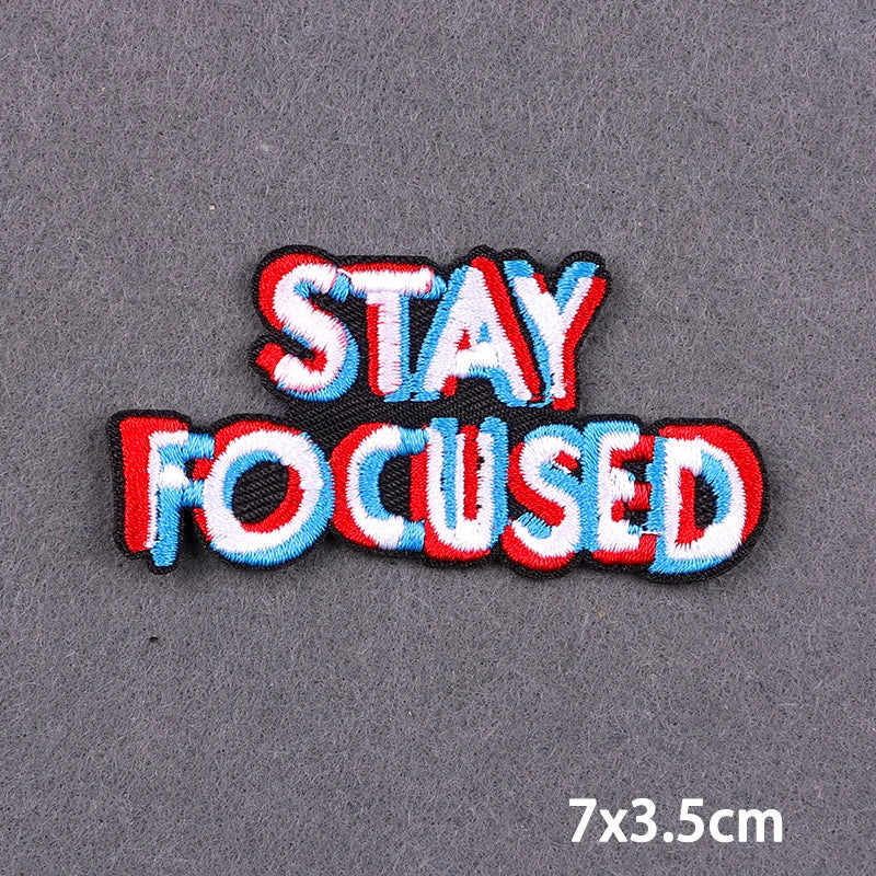 Encouraging Embroidery Iron-On Patches for Clothing and Accessories