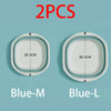 Two sizes of foldable plastic wash basins, Blue-M (30.5cm) and Blue-L (36.5cm).