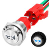 Heavy-Duty 16mm Stainless Steel Horn Button with Blue LED
