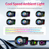 A set of 8-color adjustable cool speed ambient lights displayed on a car dashboard.