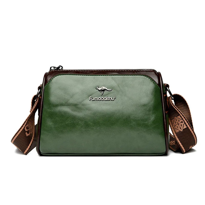 Vintage Barrel Crossbody Shoulder Bag with Sequined Letter Accent