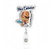 Cute Cat Acrylic ID Badge Reel with Retractable Clip