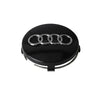 Black decorative wheel covers for an Audi center hub cap
