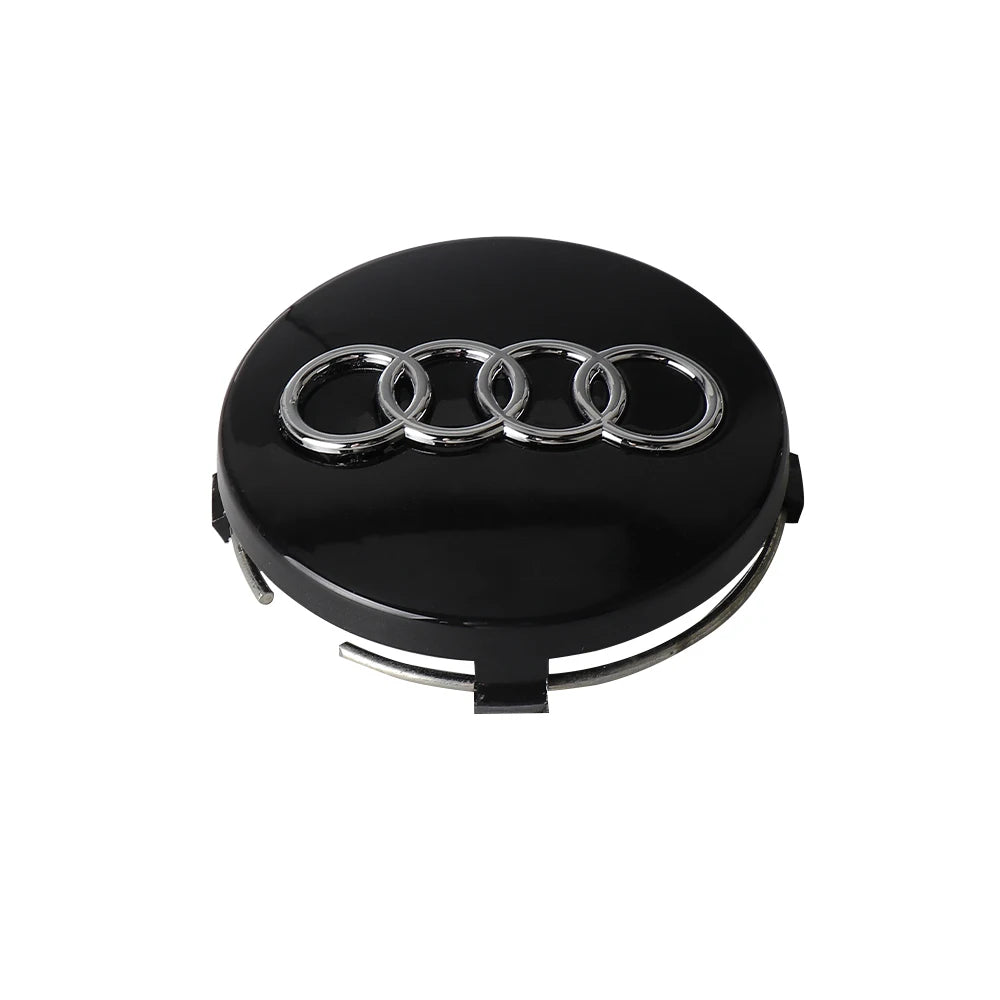 Black decorative wheel covers for an Audi center hub cap