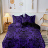 Gothic Skull Print Duvet Cover Set with Pillowcases - Soft Polyester Bedding for Adults