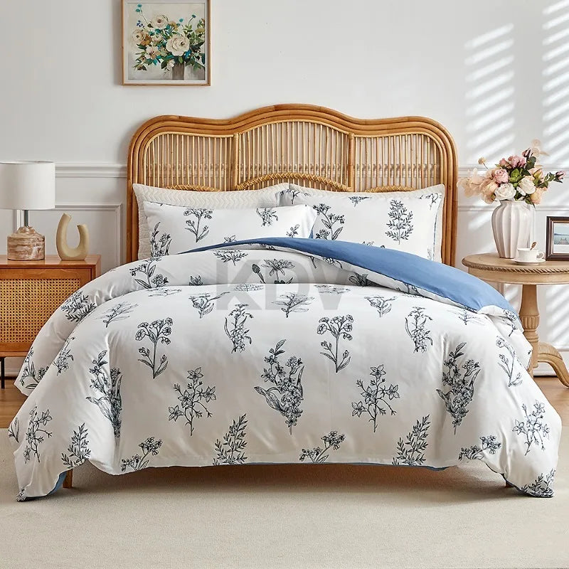 Vintage Floral Duvet Cover Set with Pillowcases