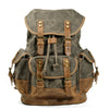 Canvas & Leather Travel Backpack – Waterproof, Large Capacity for School, Work & Hiking