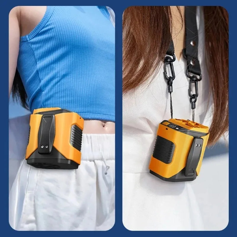 Rechargeable Hands-Free Waist Fan with Power Bank