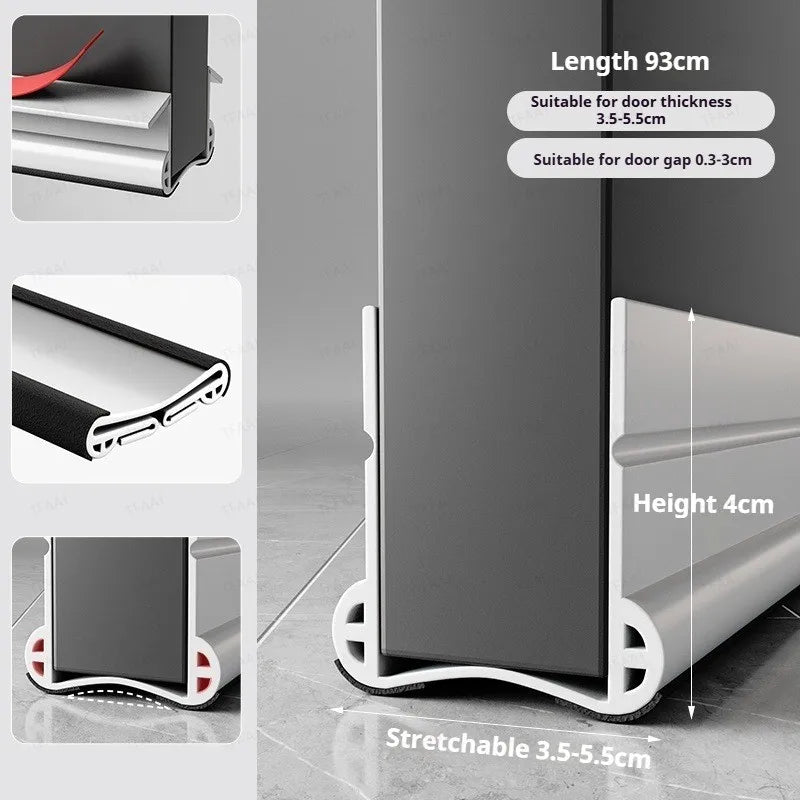 Flexible Door Draft Stopper with Soundproofing Seal