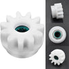 White plastic spin mop bucket gear replacement kit with multiple interchangeable nozzles and components