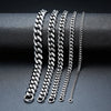 Stainless Steel Cuban Link Necklace for Men and Women