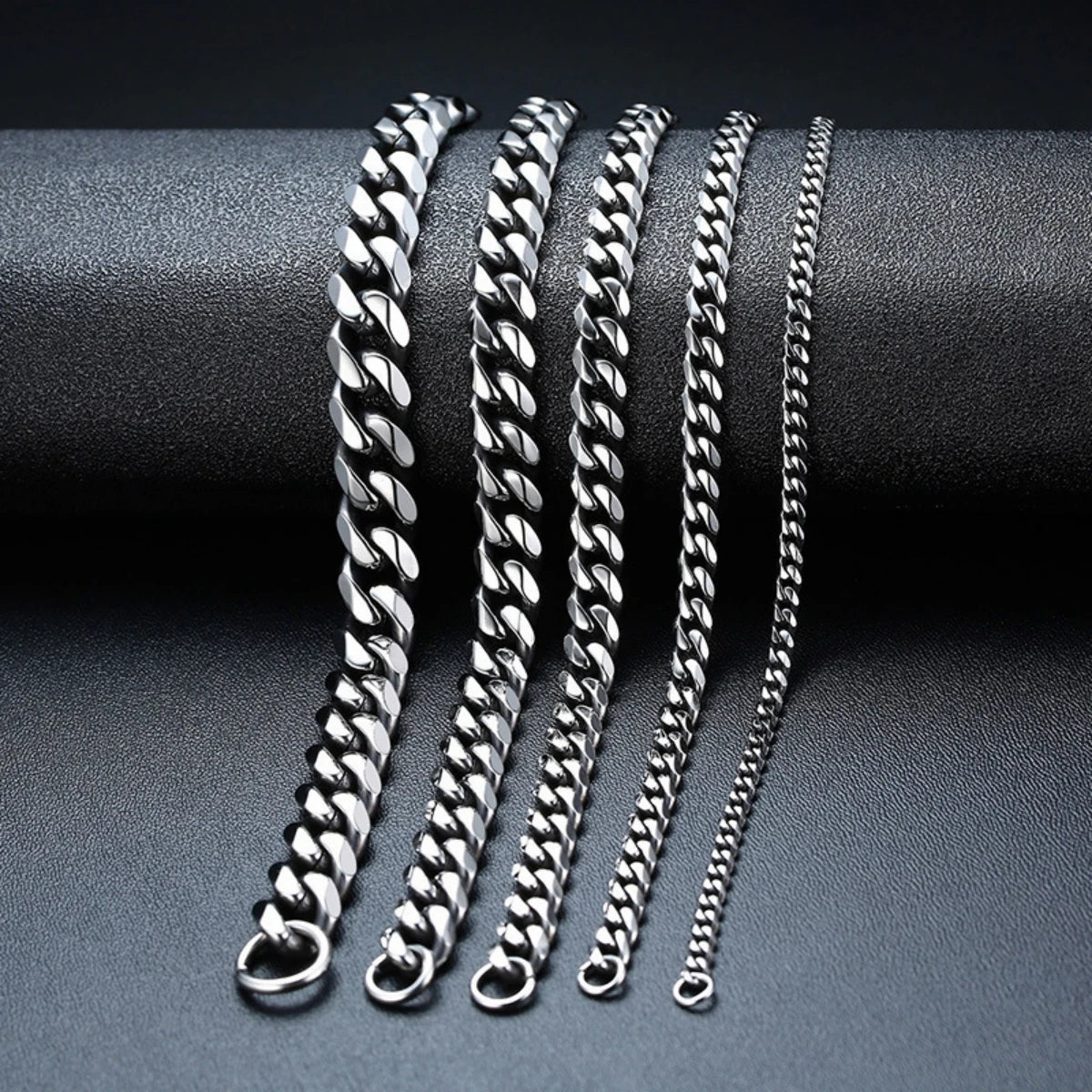 Stainless Steel Cuban Link Necklace for Men and Women