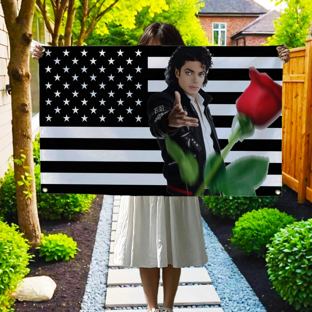 Michael Jackson Tribute Flag - Black American Tapestry Wall Hanging