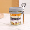 Borosilicate Glass Overnight Oats Jar with Lid and Spoon