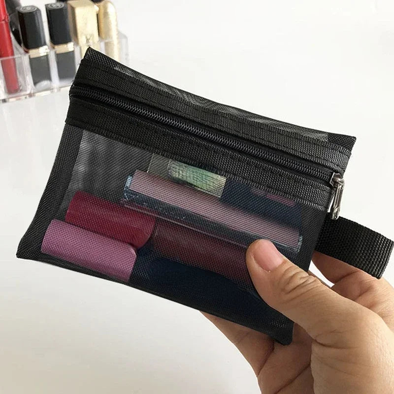 Breathable Mesh Makeup Bag Organizer - Multi-Purpose Travel Toiletry Pouch