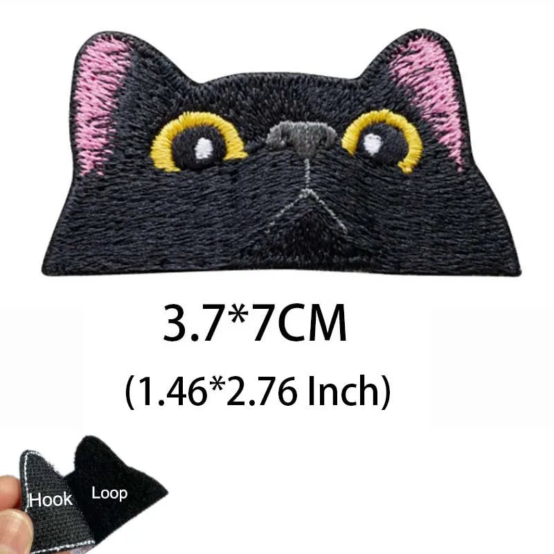 Funny Cat Face PVC Morale Patch with Hook-and-Loop Backing