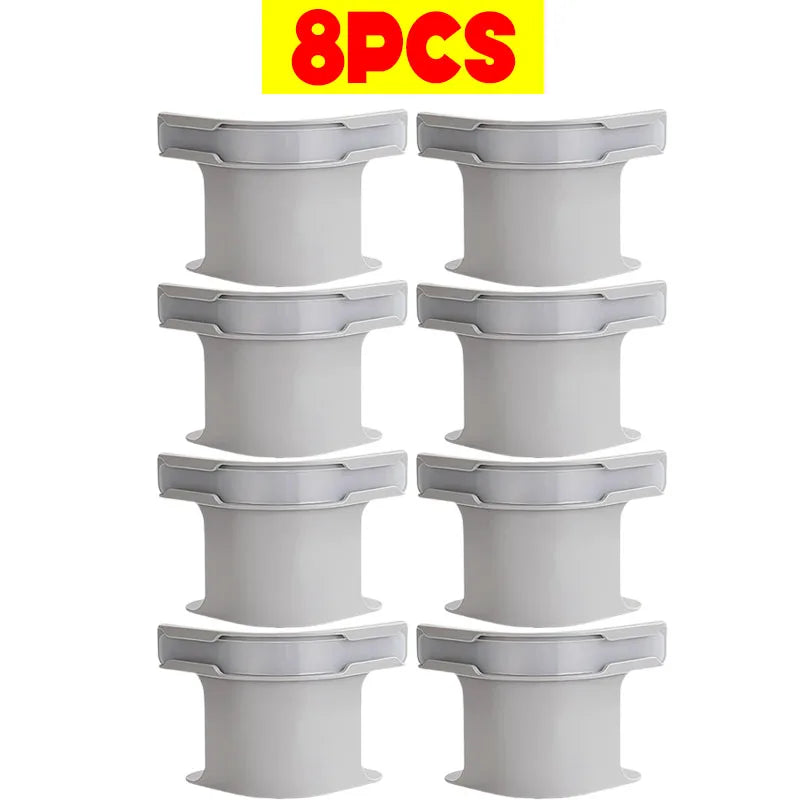 Eight pack of white non-slip bed sheet fixing clips or straps for secure bedding