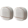 A pair of white waterproof hanging soap holders with drainage for shower