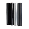 A set of four cylindrical tint films in black and silver for automotive headlights and taillights.